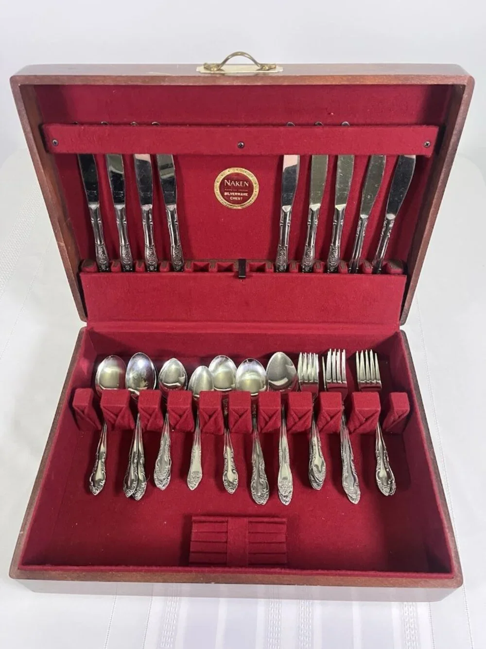 VTG Mixed Stainless Flatware Set Naken National Northland Wood Korea Kingston